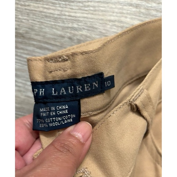 Ralph Lauren Khaki cropped wide‎ leg pants size 10 - Picture 6 of 9